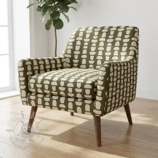 Decoratiestof Linenlook Abstract green