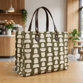 Decoratiestof Linenlook Abstract green