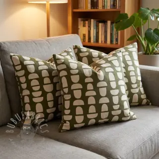 Decoratiestof Linenlook Abstract green
