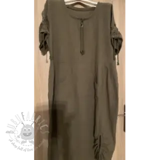 Katoenen stof SLUB WASHED army green