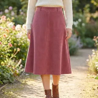 Babyrib cord dark rose