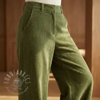 Ribfluweel forest green