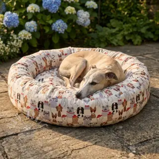 Decoratiestof Linenlook Dog Dress Up