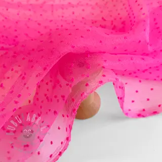 Tule voor TUTU-rok DOTS fuchsia
