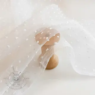 Tule voor TUTU-rok DOTS white