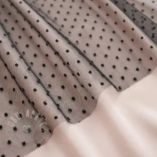 Tule voor TUTU-rok DOTS black