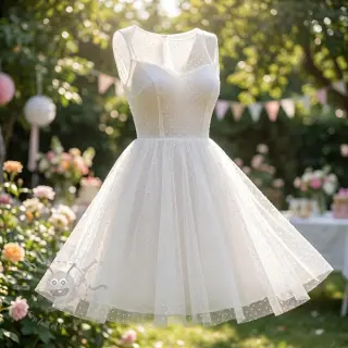 Tule voor TUTU-rok DOTS white