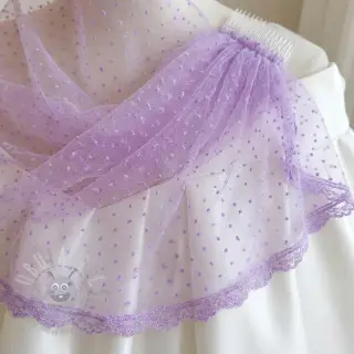 Tule voor TUTU-rok DOTS lilac