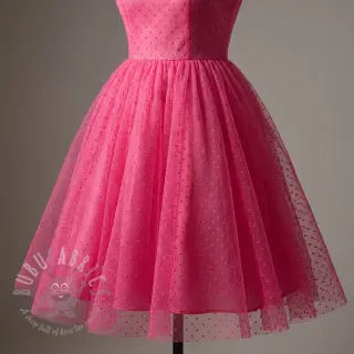 Tule voor TUTU-rok DOTS fuchsia