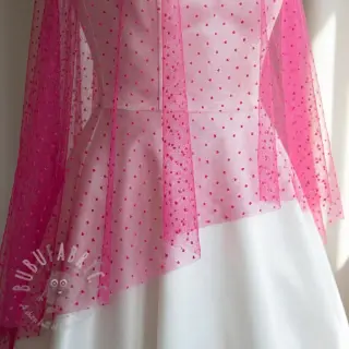 Tule voor TUTU-rok DOTS fuchsia