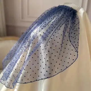 Tule voor TUTU-rok DOTS dark blue