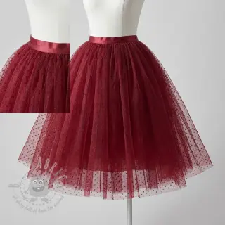 Tule voor TUTU-rok DOTS bordeaux