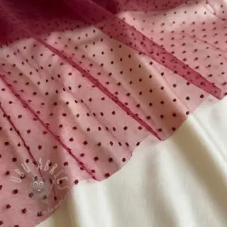 Tule voor TUTU-rok DOTS bordeaux