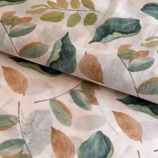 Lyocell met linnen en zijde Retro Flowers design En