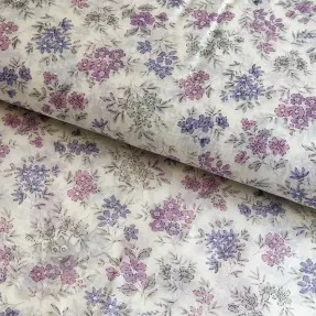 Lyocell met linnen en zijde Retro Flowers design C
