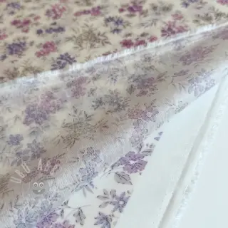 Lyocell met linnen en zijde Retro Flowers design C