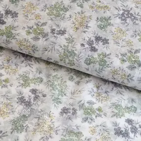Lyocell met linnen en zijde Retro Flowers design D