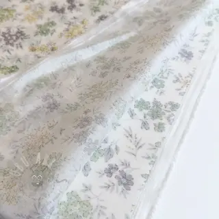 Lyocell met linnen en zijde Retro Flowers design D
