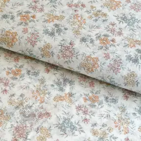 Lyocell met linnen en zijde Retro Flowers design E