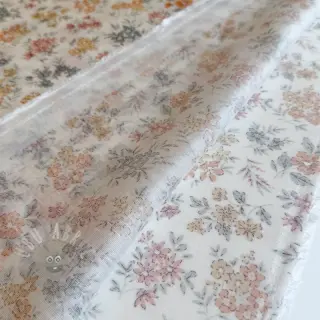 Lyocell met linnen en zijde Retro Flowers design E