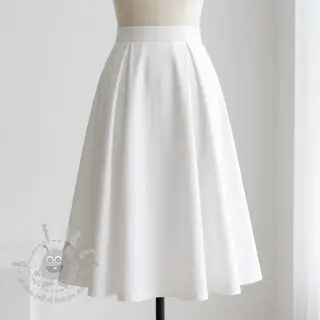Katoenen stof TWILL Mango white