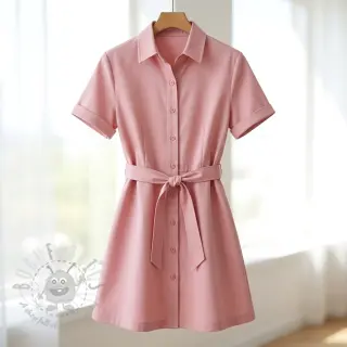 Katoenen stof TWILL Mango olive pink