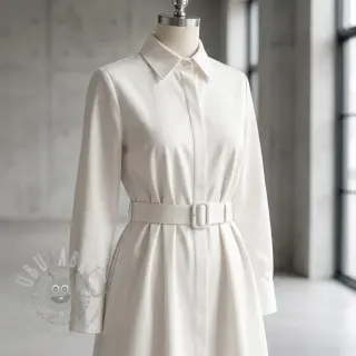 Katoenen stof TWILL Mango off white