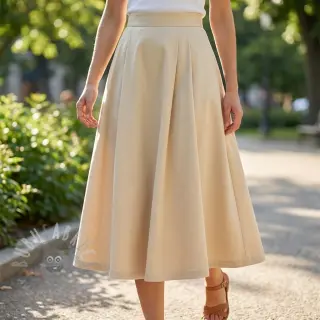 Katoenen stof TWILL Mango pebble
