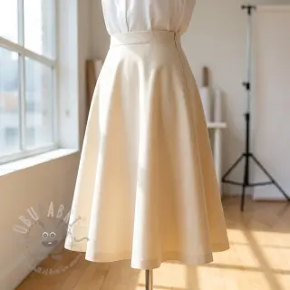 Katoenen stof TWILL Mango ecru