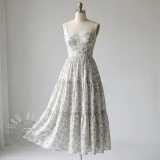 Lyocell met linnen en zijde Retro Flowers design D