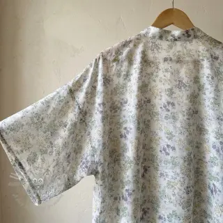 Lyocell met linnen en zijde Retro Flowers design D