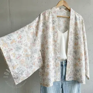 Lyocell met linnen en zijde Retro Flowers design E