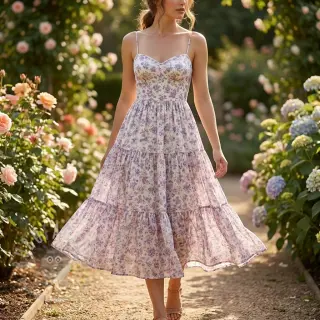 Lyocell met linnen en zijde Retro Flowers design C