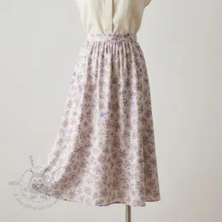 Lyocell met linnen en zijde Retro Flowers design C
