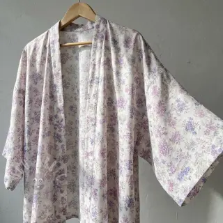 Lyocell met linnen en zijde Retro Flowers design C