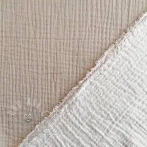 Dubbelgaas/mousseline DOUBLE FACE pebble