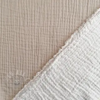 Dubbelgaas/mousseline DOUBLE FACE pebble
