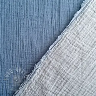Dubbelgaas/mousseline DOUBLE FACE cloud blue