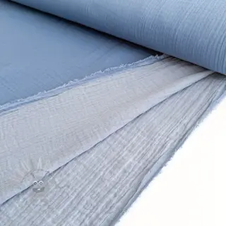 Dubbelgaas/mousseline DOUBLE FACE cloud blue