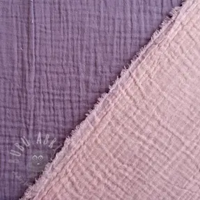 Dubbelgaas/mousseline DOUBLE FACE lavender