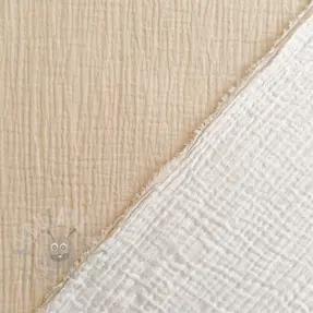 Dubbelgaas/mousseline DOUBLE FACE sand