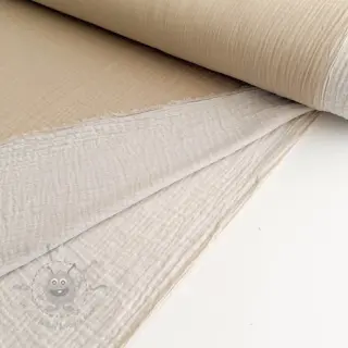 Dubbelgaas/mousseline DOUBLE FACE sand