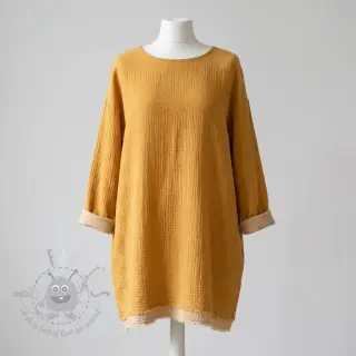 Dubbelgaas/mousseline DOUBLE FACE old yellow