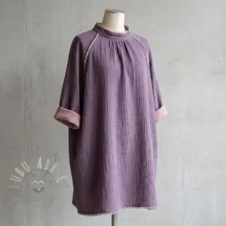 Dubbelgaas/mousseline DOUBLE FACE lavender