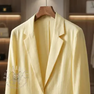 Viscose met linnen BUBBLY pale banana