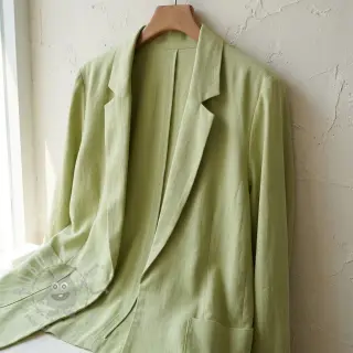 Viscose met linnen BUBBLY lime cream