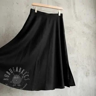 Viscose met linnen BUBBLY black
