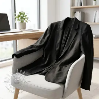 Viscose met linnen BUBBLY black