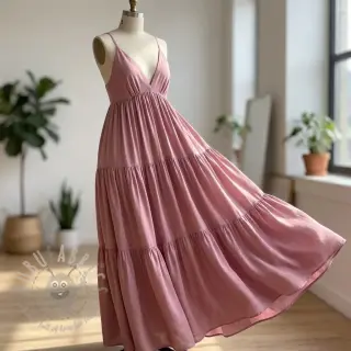 Viscose met linnen BUBBLY old pink