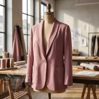 Viscose met linnen BUBBLY old pink